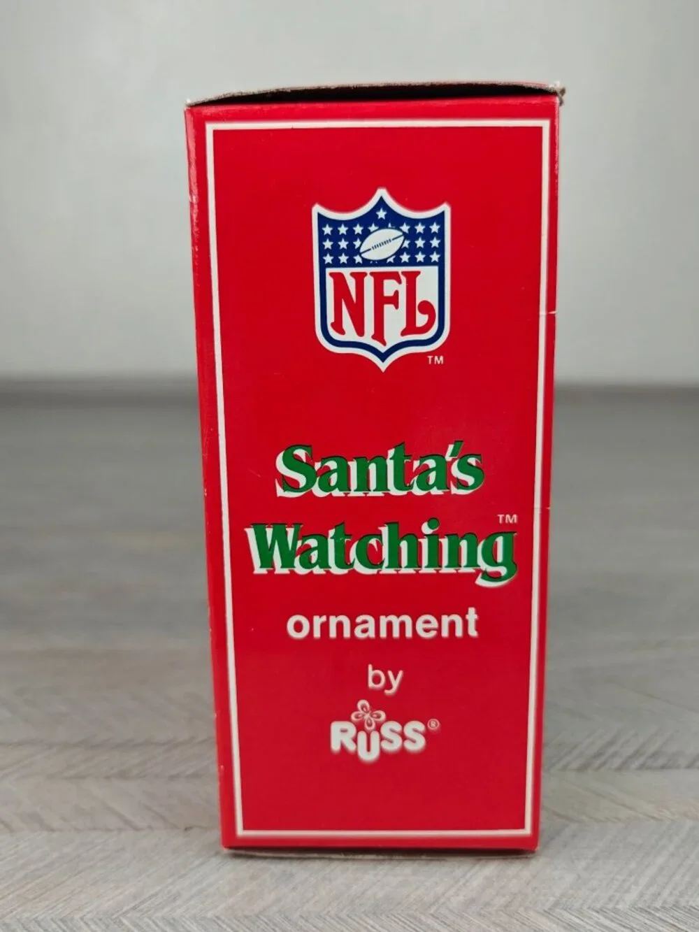 Vintage Pittsburgh Steelers Santa Christmas Ornament Russ 1990s Black Gold Blimp